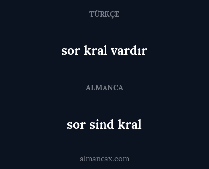 sor sind kral - sor kral vardır
