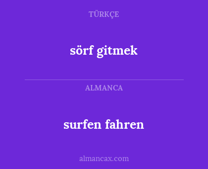 sörf gitmek - surfen fahren