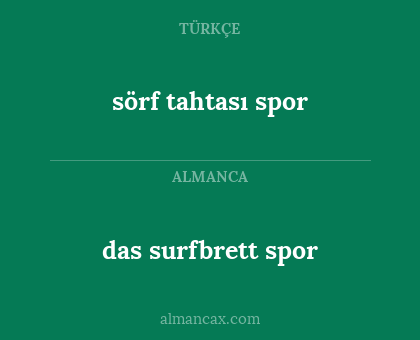 das surfbrett spor - sörf tahtası spor