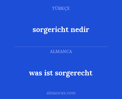 was ist sorgerecht - sorgericht nedir