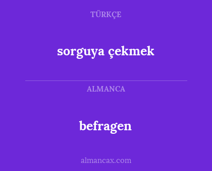 sorguya çekmek - befragen