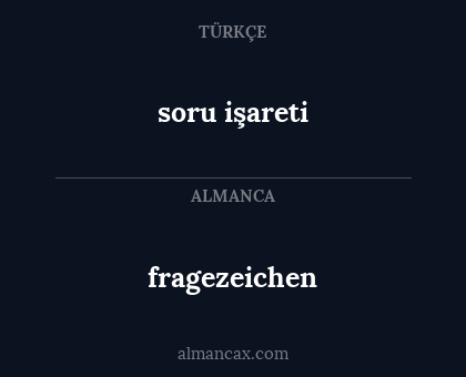 fragezeichen - soru işareti