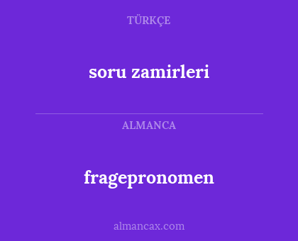 soru zamirleri - fragepronomen