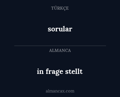 sorular - in frage stellt