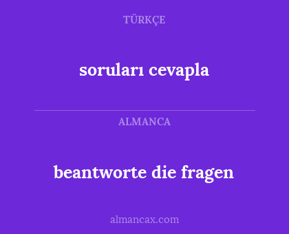 beantworte die fragen - soruları cevapla