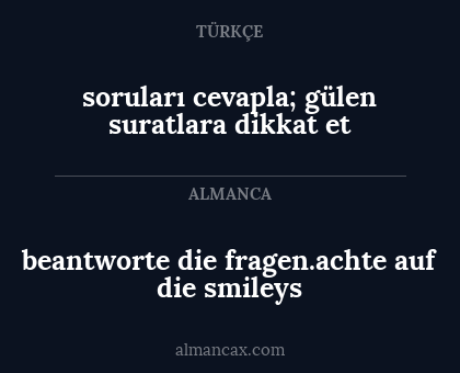 beantworte die fragen.achte auf die smileys - soruları cevapla; gülen suratlara dikkat et