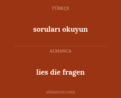 soruları okuyun - lies die fragen