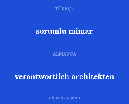 verantwortlich architekten - sorumlu mimar