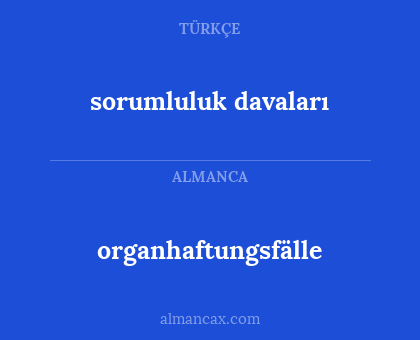 organhaftungsfälle - sorumluluk davaları