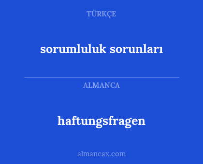 haftungsfragen - sorumluluk sorunları