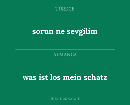 sorun ne sevgilim - was ist los mein schatz