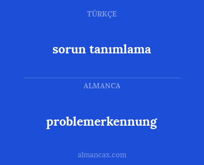problemerkennung - sorun tanımlama