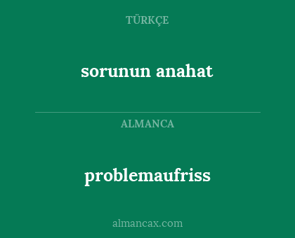 sorunun anahat - problemaufriss