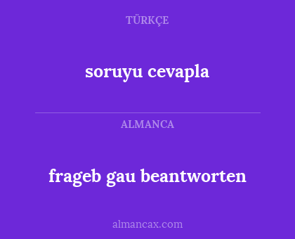 soruyu cevapla - frageb gau beantworten
