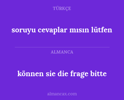 soruyu cevaplar mısın lütfen - können sie die frage bitte