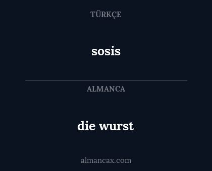 sosis - die wurst