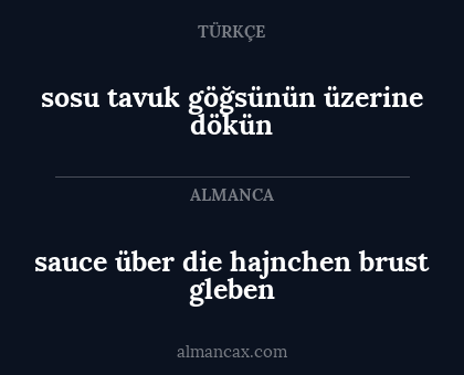sauce über die hajnchen brust gleben - sosu tavuk göğsünün üzerine dökün