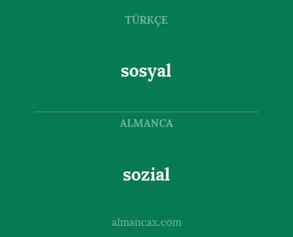 sosyal - sozial