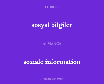 sosyal bilgiler - soziale information