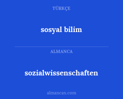 sosyal bilim - sozialwissenschaften