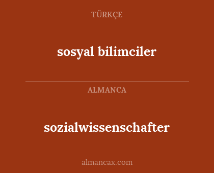 sozialwissenschafter - sosyal bilimciler