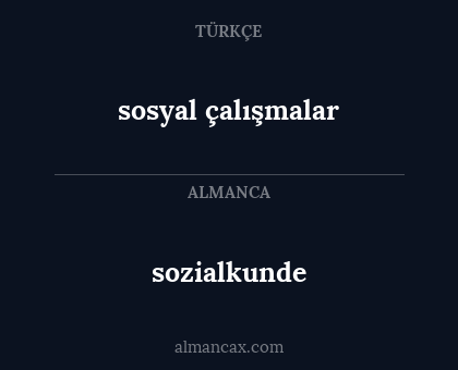 sozialkunde - sosyal çalışmalar