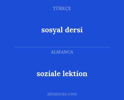 sosyal dersi - soziale lektion