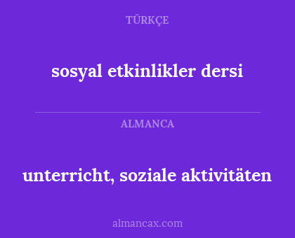 unterricht, soziale aktivitäten - sosyal etkinlikler dersi