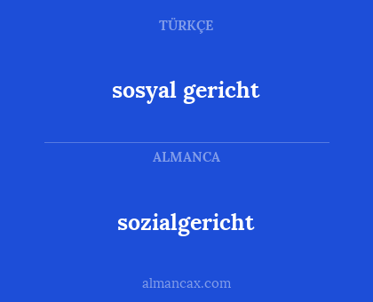 sozialgericht - sosyal gericht
