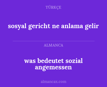 sosyal gericht ne anlama gelir - was bedeutet sozial angemessen