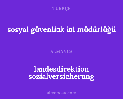 sosyal güvenli̇k i̇l müdürlüğü - landesdirektion sozialversicherung