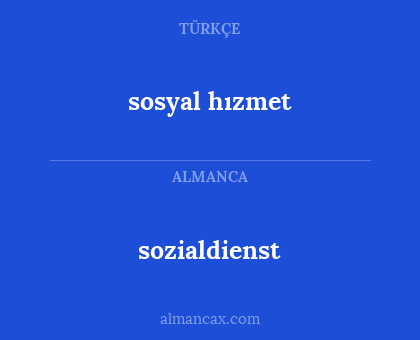 sozialdienst - sosyal hızmet