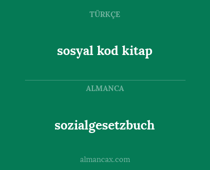 sozialgesetzbuch - sosyal kod kitap