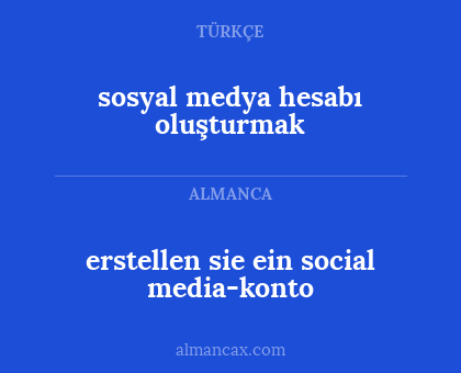 erstellen sie ein social media-konto - sosyal medya hesabı oluşturmak