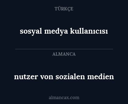 sosyal medya kullanıcısı - nutzer von sozialen medien