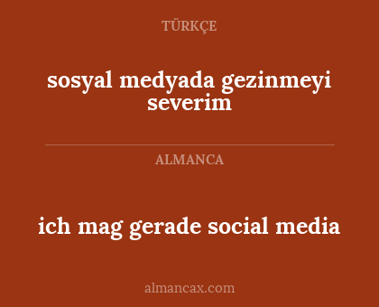 sosyal medyada gezinmeyi severim - ich mag gerade social media