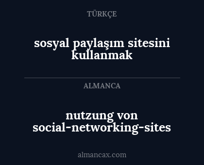 sosyal paylaşım sitesini kullanmak - nutzung von social-networking-sites