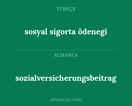 sozialversicherungsbeitrag - sosyal sigorta ödenegi