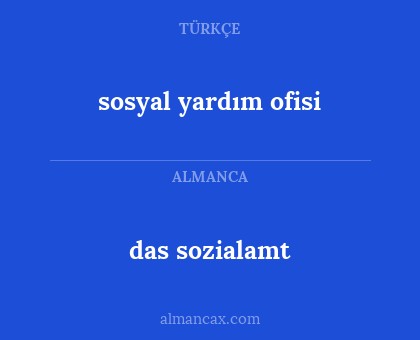 das sozialamt - sosyal yardım ofisi
