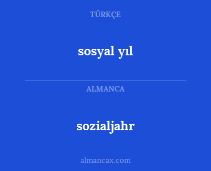 sozialjahr - sosyal yıl