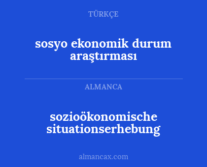 sozioökonomische situationserhebung - sosyo ekonomik durum araştırması