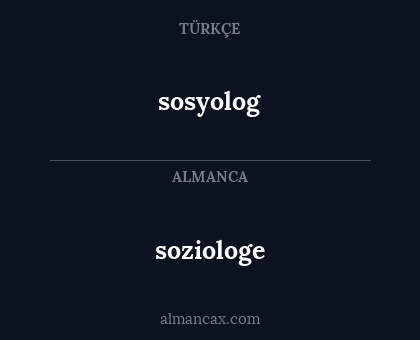 sosyolog - soziologe