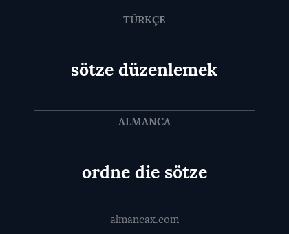 ordne die sötze - sötze düzenlemek