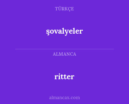 ritter - şovalyeler