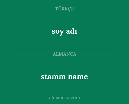 stamm name - soy adı