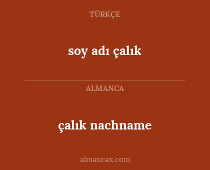 çalık nachname - soy adı çalık