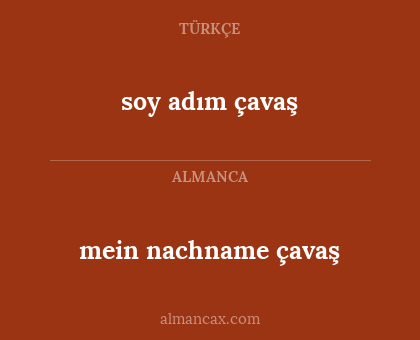 soy adım çavaş - mein nachname çavaş