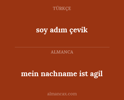 soy adım çevik - mein nachname ist agil