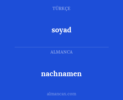 soyad - nachnamen