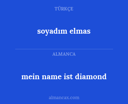soyadım elmas - mein name ist diamond